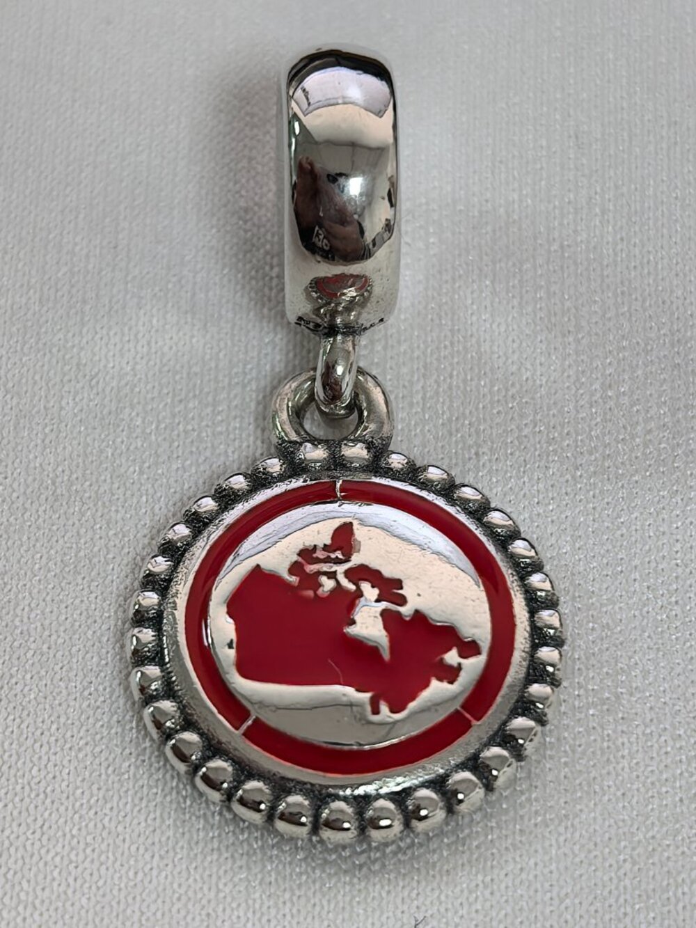 Pandora Canada Map Exclusive Dangle Charm Pendant, S925 Silver Jewelry